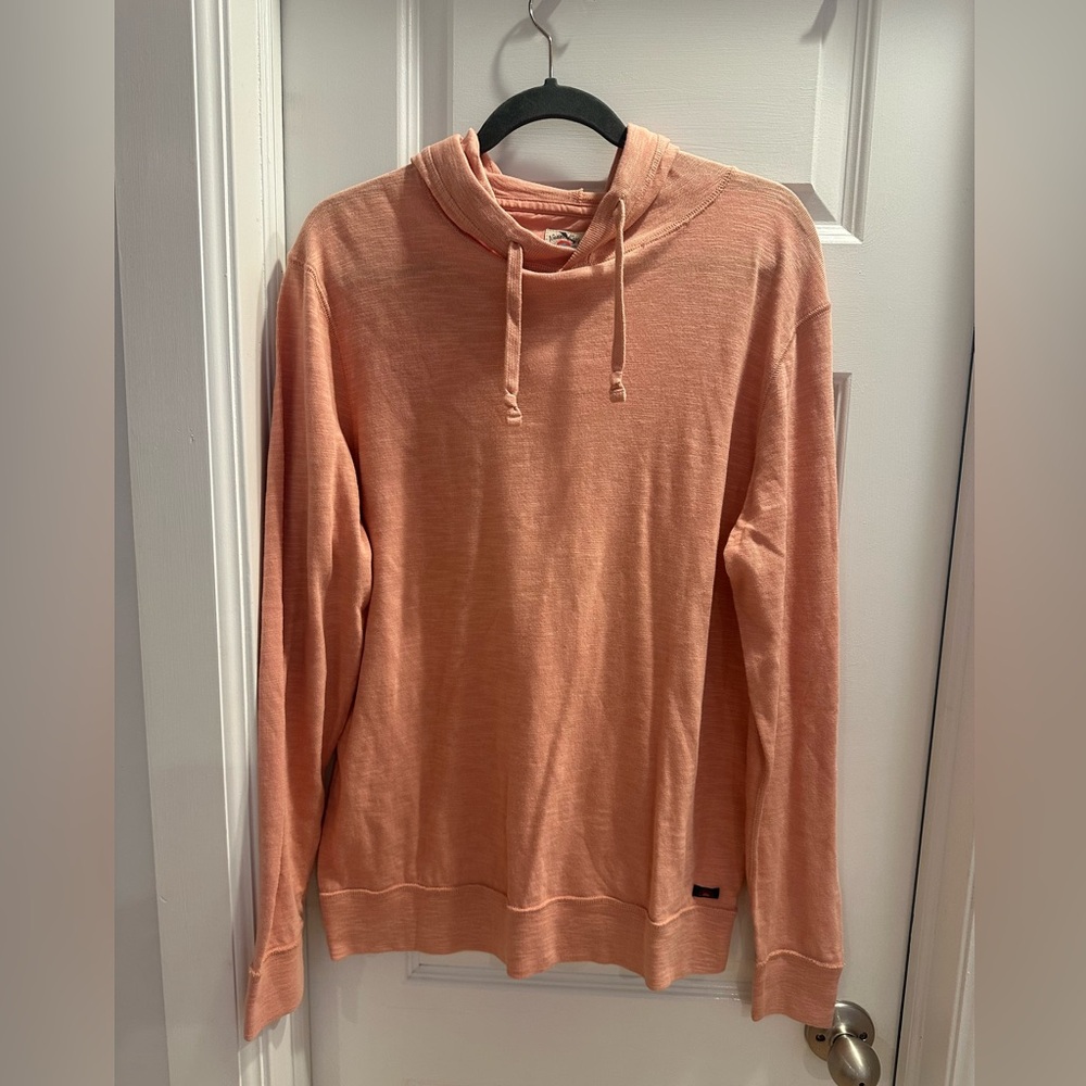 Faherty men’s slub hoodie in peachy color new without tags size medium
